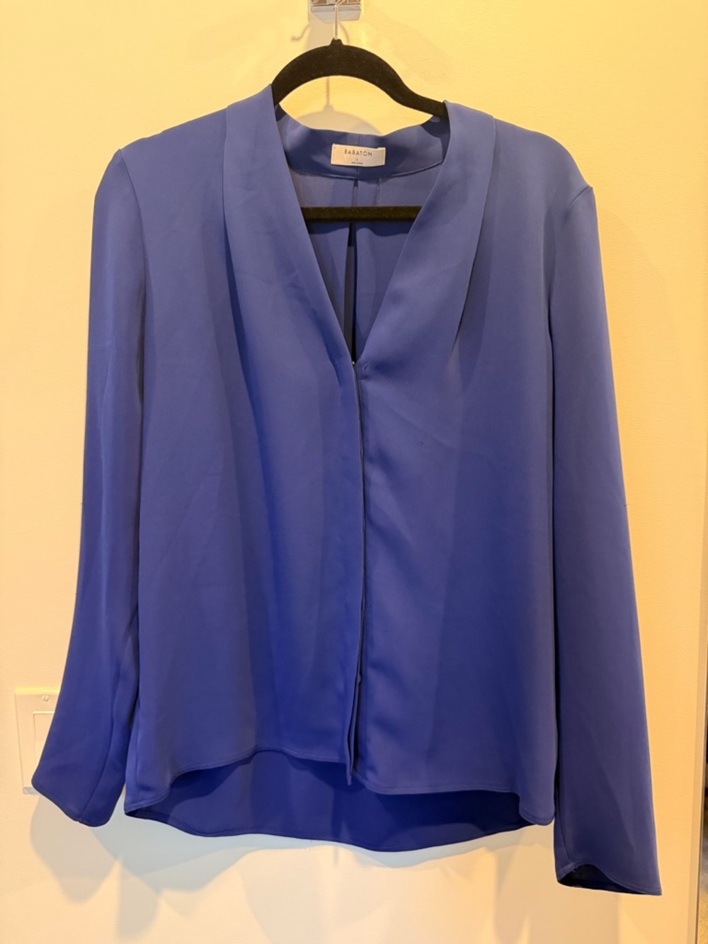 Babaton Blue Crewneck Lightweight Blouse